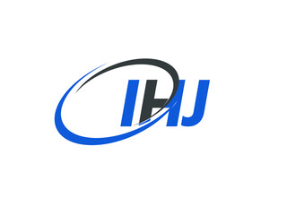 IHJ letter creative modern elegant swoosh logo design
