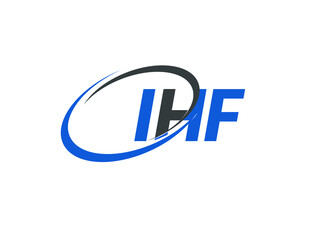 IHF letter creative modern elegant swoosh logo design