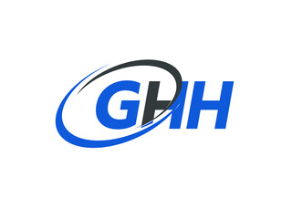 GHH letter creative modern elegant swoosh logo design