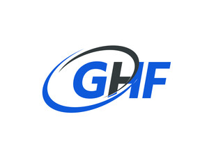 GHF letter creative modern elegant swoosh logo design