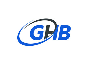 GHB letter creative modern elegant swoosh logo design