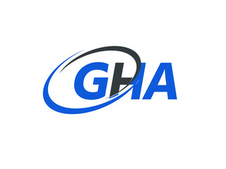 GHA letter creative modern elegant swoosh logo design