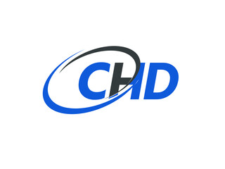 CHD letter creative modern elegant swoosh logo design
