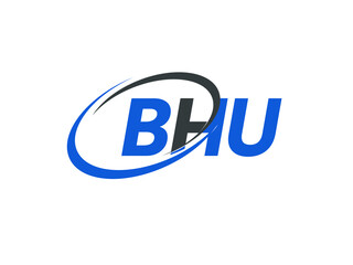 BHU letter creative modern elegant swoosh logo design