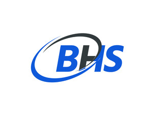 BHS letter creative modern elegant swoosh logo design
