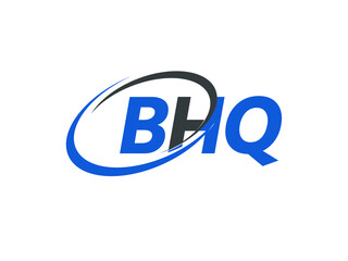 BHQ letter creative modern elegant swoosh logo design
