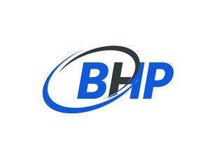 BHP letter creative modern elegant swoosh logo design