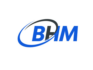 BHM letter creative modern elegant swoosh logo design