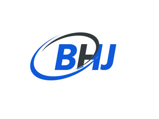 BHJ letter creative modern elegant swoosh logo design