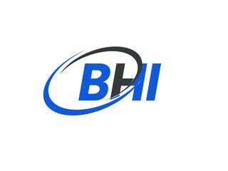 BHI letter creative modern elegant swoosh logo design