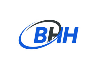 BHH letter creative modern elegant swoosh logo design