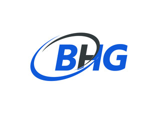 BHG letter creative modern elegant swoosh logo design