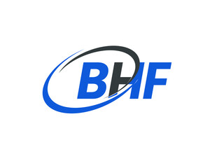BHF letter creative modern elegant swoosh logo design