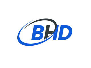 BHD letter creative modern elegant swoosh logo design
