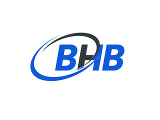 BHB letter creative modern elegant swoosh logo design