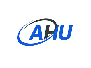 AHU letter creative modern elegant swoosh logo design