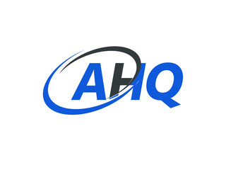 AHQ letter creative modern elegant swoosh logo design