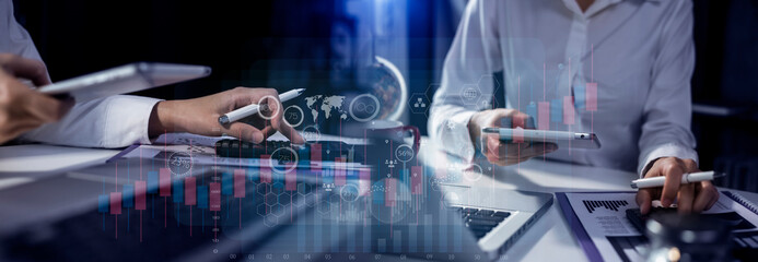 Business digital finance marketing chart, Future technology innovation background, Digital transformation stock marketing concept.