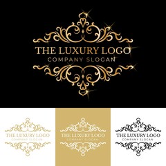 Antique retro luxury victorian calligraphic logo with ornamental frame