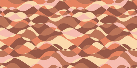 Retro wavy background. Seamless pattern. Vector. レトロなみなみパターン