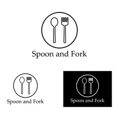 spoon,fork,and knife icon logo vector design template