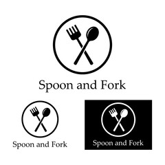spoon,fork,and knife icon logo vector design template