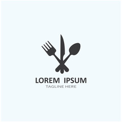 spoon,fork,and knife icon logo vector design template