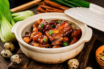 Quail Eggs Stew with belly pork(Chinese food)