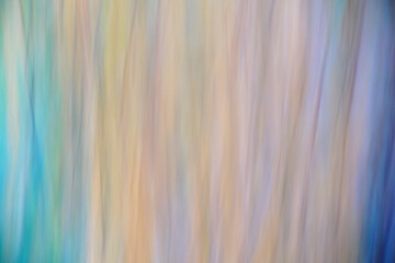 A colorful pattern. The picture is taken blurred by panning the camera. Twigs of a birch tree with autumn leaves.