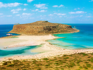Fototapeta na wymiar Balos lagoon, Crete, Greece, top view
