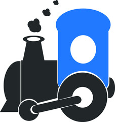 children's train vector icon blue version