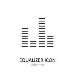 Vector illustration with equalizer. Outline icon