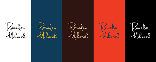 Ramadan Mubarak text sign icon