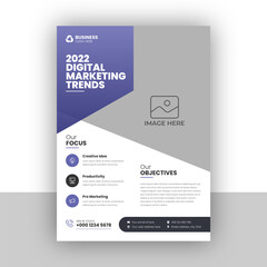 Obraz premium Corporate business flyer template design set with blue, magenta, red and yellow color. marketing, business proposal, promotion, advertise, publication, cover page.