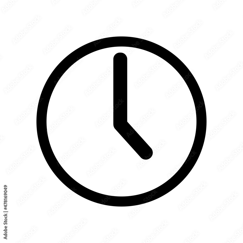Poster clock icon in trendy flat style isolated on background. clock icon page symbol for your web site des