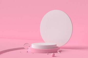 Abstract pastel color background, with podium geometry shape minimalist mockup for podium,modern stage, display or showcase, 3d rendering.	
