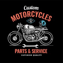 Motorcycle theme vector artwork for apparel prints, posters, stickers and other uses.