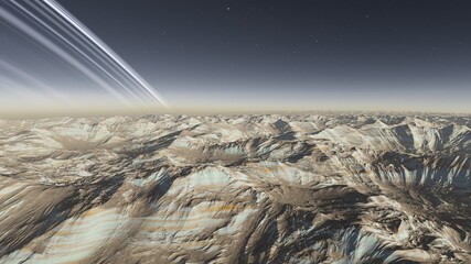 3d rendered Space Art: Alien Planet - A Fantasy Landscape