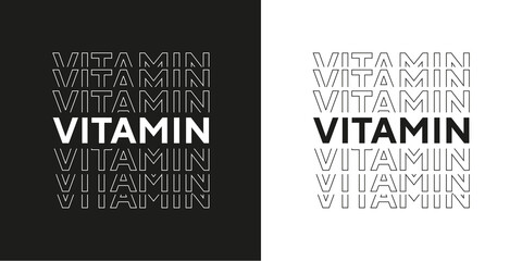 Vitamin best text effect black and white typography t shirt design for print