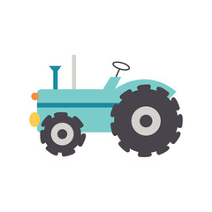 Farmer blue tractor