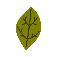 Green handdrawn plain leaf