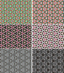 Color kaleidoscope backgrounds set