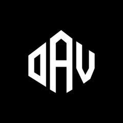 OAV letter logo design with polygon shape. OAV polygon and cube shape logo design. OAV hexagon vector logo template white and black colors. OAV monogram, business and real estate logo.