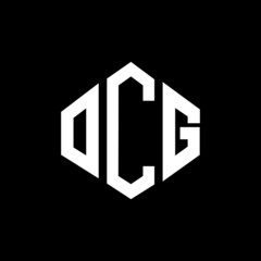 OCG letter logo design with polygon shape. OCG polygon and cube shape logo design. OCG hexagon vector logo template white and black colors. OCG monogram, business and real estate logo.