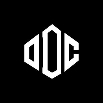 ODC letter logo design with polygon shape. ODC polygon and cube shape logo design. ODC hexagon vector logo template white and black colors. ODC monogram, business and real estate logo.