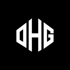 OHG letter logo design with polygon shape. OHG polygon and cube shape logo design. OHG hexagon vector logo template white and black colors. OHG monogram, business and real estate logo.