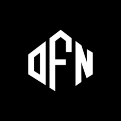 OFN letter logo design with polygon shape. OFN polygon and cube shape logo design. OFN hexagon vector logo template white and black colors. OFN monogram, business and real estate logo.