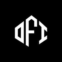 OFI letter logo design with polygon shape. OFI polygon and cube shape logo design. OFI hexagon vector logo template white and black colors. OFI monogram, business and real estate logo.