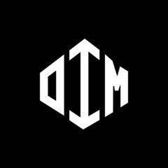 OIM letter logo design with polygon shape. OIM polygon and cube shape logo design. OIM hexagon vector logo template white and black colors. OIM monogram, business and real estate logo.