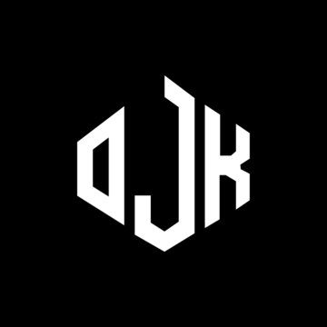 OJK letter logo design with polygon shape. OJK polygon and cube shape logo design. OJK hexagon vector logo template white and black colors. OJK monogram, business and real estate logo.